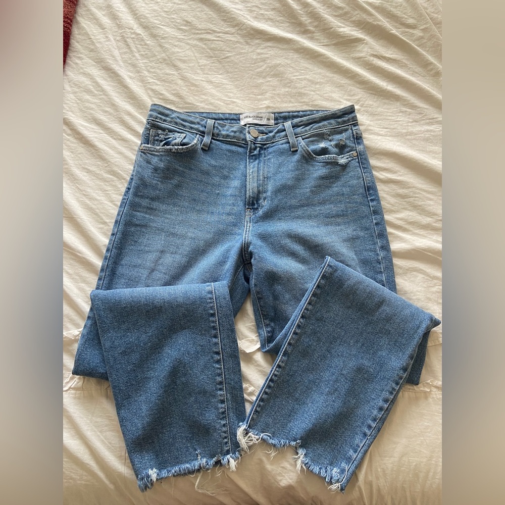 Just Black Denim High Rise, Raw Hem